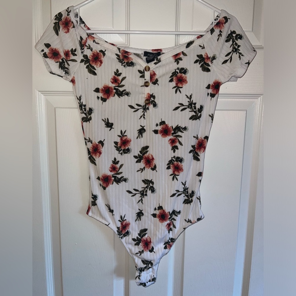 Rue21 off the shoulder floral bodysuit